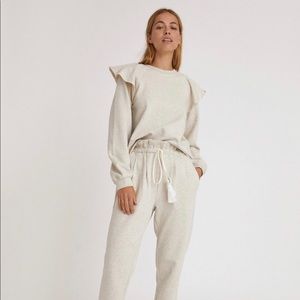 Meghan Ruffle Shoulder Sweatshirt
Heather Gray